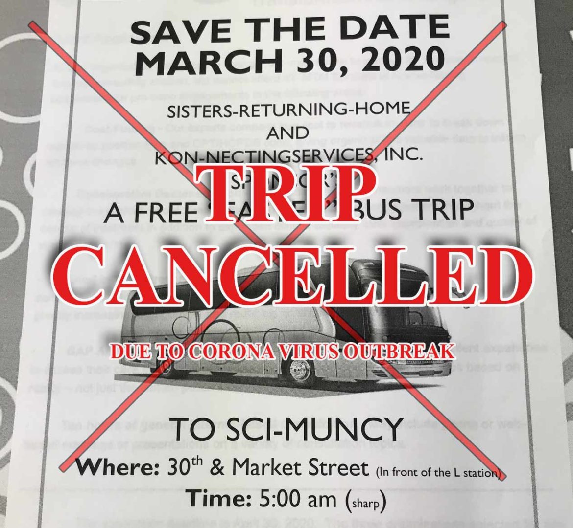 TRIP CANCELLED – Save the Date – March 30th 2020 – Free Easter Bus Trip